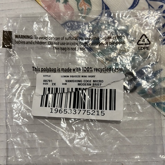 Soma Lemon Squeeze Mini Ivory Vanishing Edge Micro Modern Brief Size XXL NEW - Picture 7 of 7